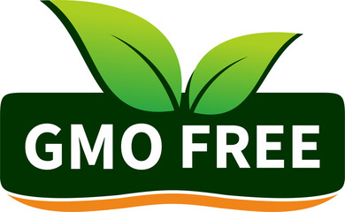Green colored GMO free emblems, badge, logo, icon. png stock illustration