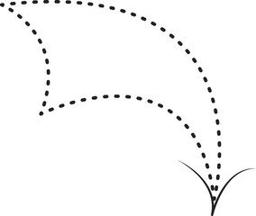 Abstract arrow with dots. Hand draw lineal icon. Pointer and decoration for banners