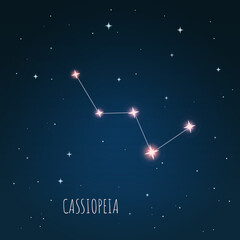 Obraz na płótnie Canvas Vector illustration of Cassiopeia constellation