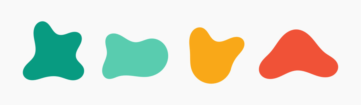 Flat design amoeba liquid banners isolated on white background. Vector illustration.