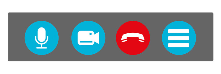 Video chat application icons, user interface