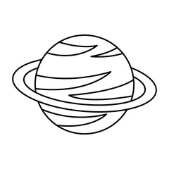 Saturn line icon.