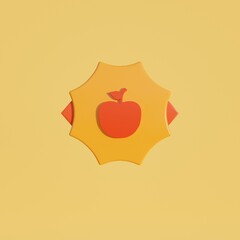 3d medal coin with apple icon