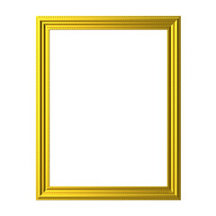 3D frame. Golden frame. 3D decoration.