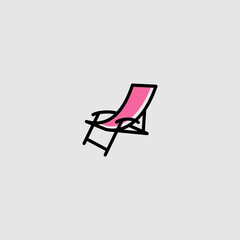 deckchair symbol sign as a furniture icon