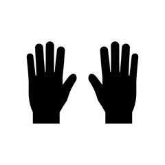 Hands vector silhouette black color isolated. Gloves icon.Safety gloves.