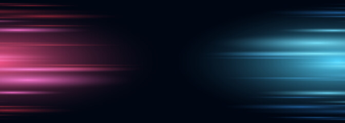 Vector technology wide abstract background with glowing speed and movement light effect. Vector illustration