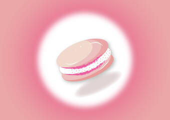 pink and white macaroon