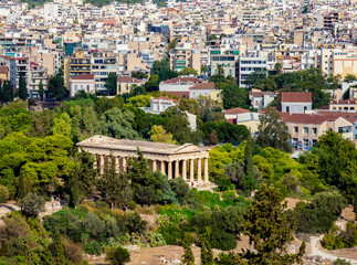 Temple of Hephaestus, elevated view, Ancient Agora, Athens, Attica, Greece