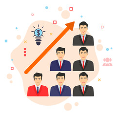 Increasing Size of Company Sign, Business Expansion by Hiring New Staff Concept, Hrm symbol, Up sizing Vector color Icon Design, hr stock illustration