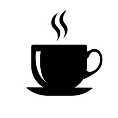 A cup of hot cafe coffee or caffeine drink flat vector icon for food apps and websites	