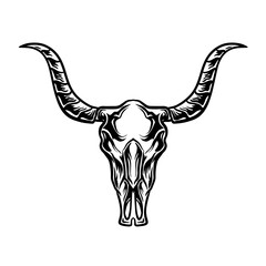 Bull skull outline vector