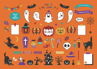 ハロウィンのイラスト素材のセット