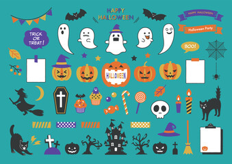 ハロウィンのイラスト素材のセット © Spiharu