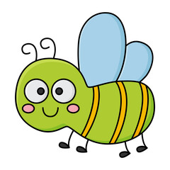 Cartoon dragonfly character icon