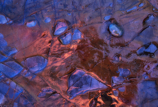 Pebbles inside in rock