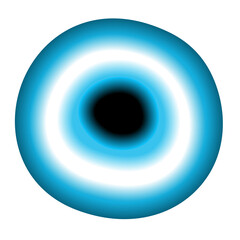 Vector bright illustration of circle amulet, evil eye. Isolated on white background.