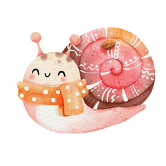cute snail with scarf 