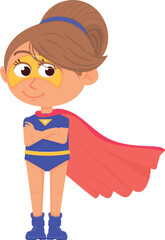 Powerful girl character. Kid superhero party costume
