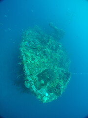 Famous wreck ship Fujikawa maru in Truk lagoon.