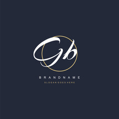 Initial letter GB logo monogram feminine style with circle line design ideas - obrazy, fototapety, plakaty