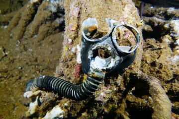 Famous wreck ship Fujikawa maru in Truk lagoon.