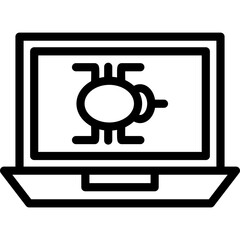 Laptop Virus Icon