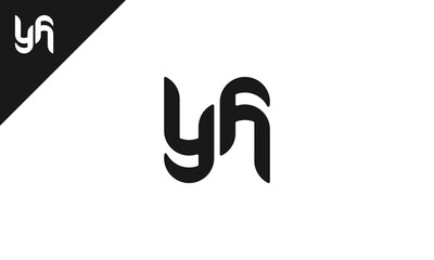 YH Ambigram Logo Design with Premium Black and White Color, Vector Template