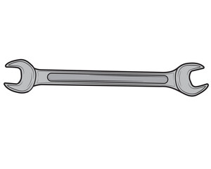 Metal wrench isolated on white background white background. Repair tool. Vector illustration