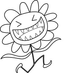 Scary daisy Halloween clipart