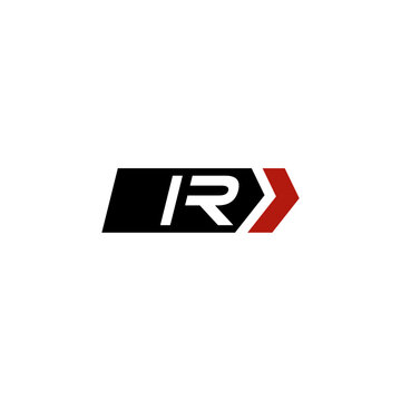 Letter IR logo with simple right arrow design ideas
