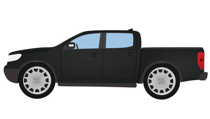 Black  pick-up car. vector illustration