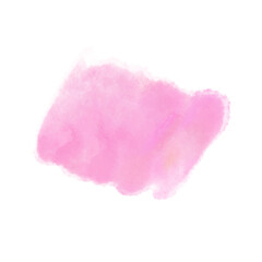 Pink color hand drawn watercolor liquid stain for decorate.