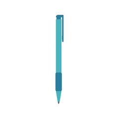 Simple auto pen illustration. School supply flat design. Office element - stationery and art school supply. Back to school. Pen icon - tool for writing or sketching.