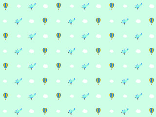 飛行機と気球の壁紙
