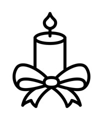 Christmas decorations flat line icon. Celebration concept - candle. Outline sign for mobile concept and web design, store
