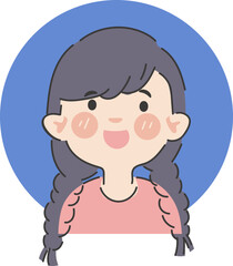 male and female profile avatars with flat design cartoon concept