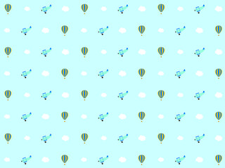 飛行機と気球の壁紙
