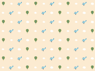 飛行機と気球の壁紙
