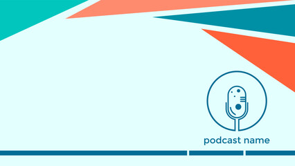ABSTRACT TEMPLATE PODCAST MICROPHONE FLAT COLOR WITH COPY AREA SPACE DESIGN BACKGROUND VECTOR. GOOD FOR COVER DESIGN, BANNER, WEB,SOCIAL MEDIA