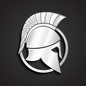 silver greek spartan warrior helm