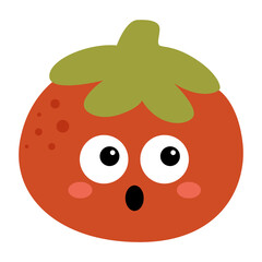 Obraz premium Kawaii smiling tomato cartoon icon.