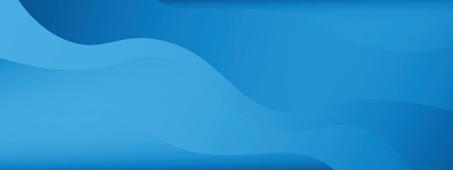 Fototapeta premium Blue abstract wave background banner. Vector design pattern template. page. 
