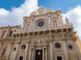 Basilica di Santa Croce facade in Lecce, Italy