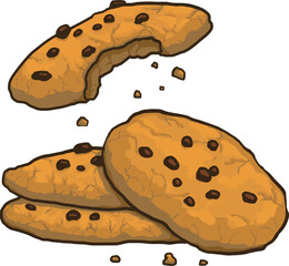 Cookies chocolate chip illustration