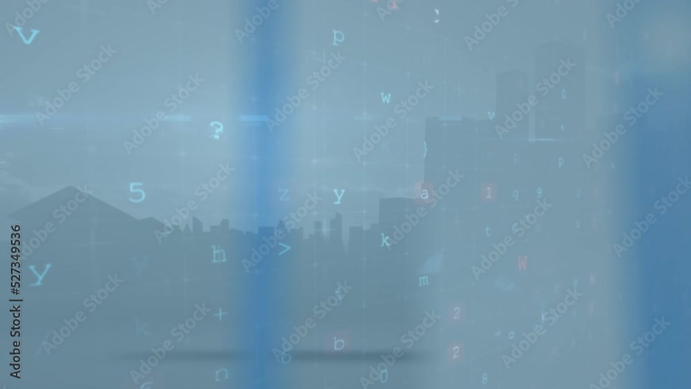 Poster animation of statistics and data processing with globes