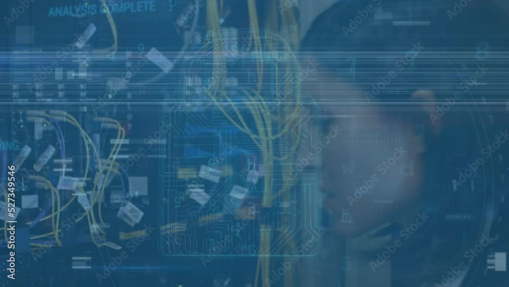 Poster animation of data processing over computer servers