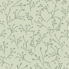 Floral twig seamless pattern