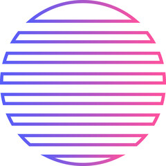 aesthetic gradient retro sun decoration