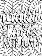 Funny-Quotes Coloring pages. Coloring page for adults and kids. Vector Illustration.